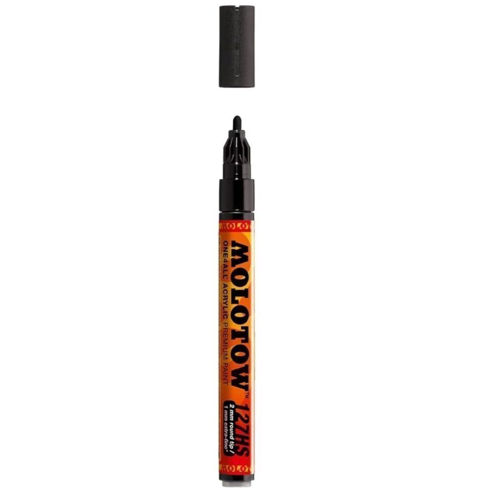 Molotow One4All Acrylic Pump Marker in Signal Black. 2mm Fine Tip. 6-Pack. NIB!